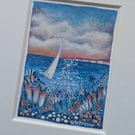 Sail Away - Original miniature. A5 Mounted