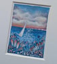 Sail Away - Original miniature. A5 Mounted