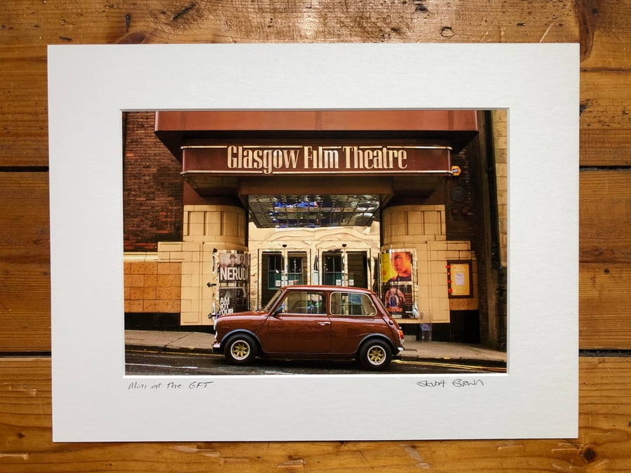 Mini at the GFT,  Glasgow Signed Mounted Print FREE DELIVERY