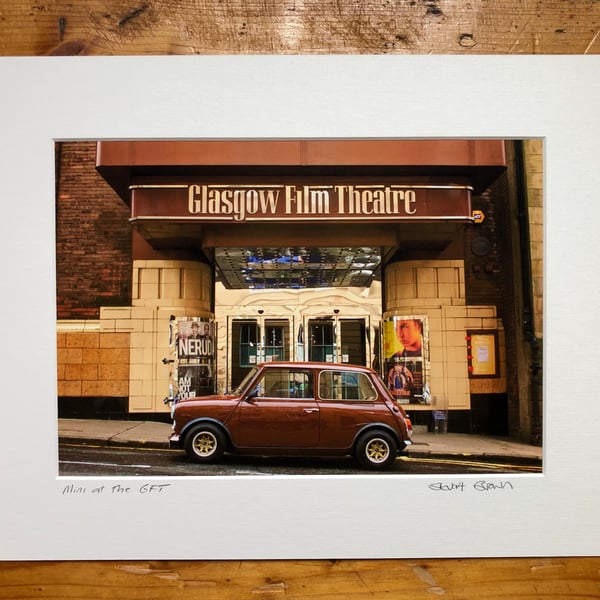 Mini at the GFT,  Glasgow Signed Mounted Print FREE DELIVERY
