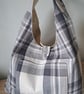 Hobo Shoulder Bag Grey, Cream check.