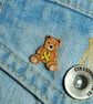 Bone Cancer Awareness Bear Pin, Handmade Teddy Pin, Personalised Support Gift - Image 3