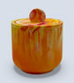 Sunset orange marbled jewellery box with lid for rings and keepsakes