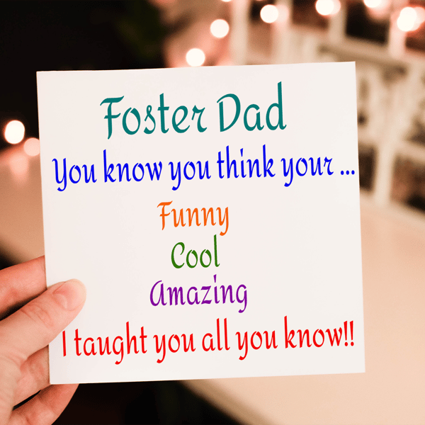 Foster Dad Card, Humour Foster Dad Card, Father's Day Foster Dad Card