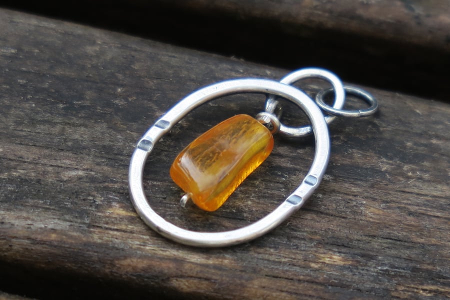 Amber Pendant, Honey Amber Pendant, Handmade Amber Necklace