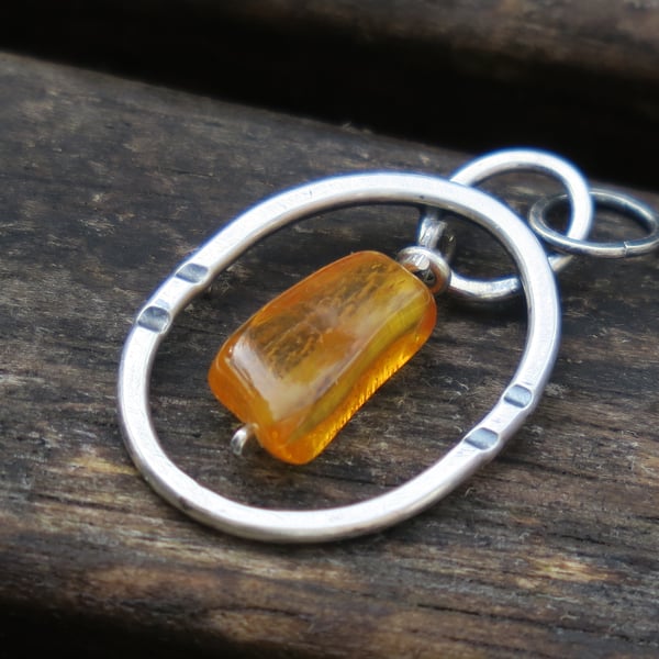 Amber Pendant, Honey Amber Pendant, Handmade Amber Necklace