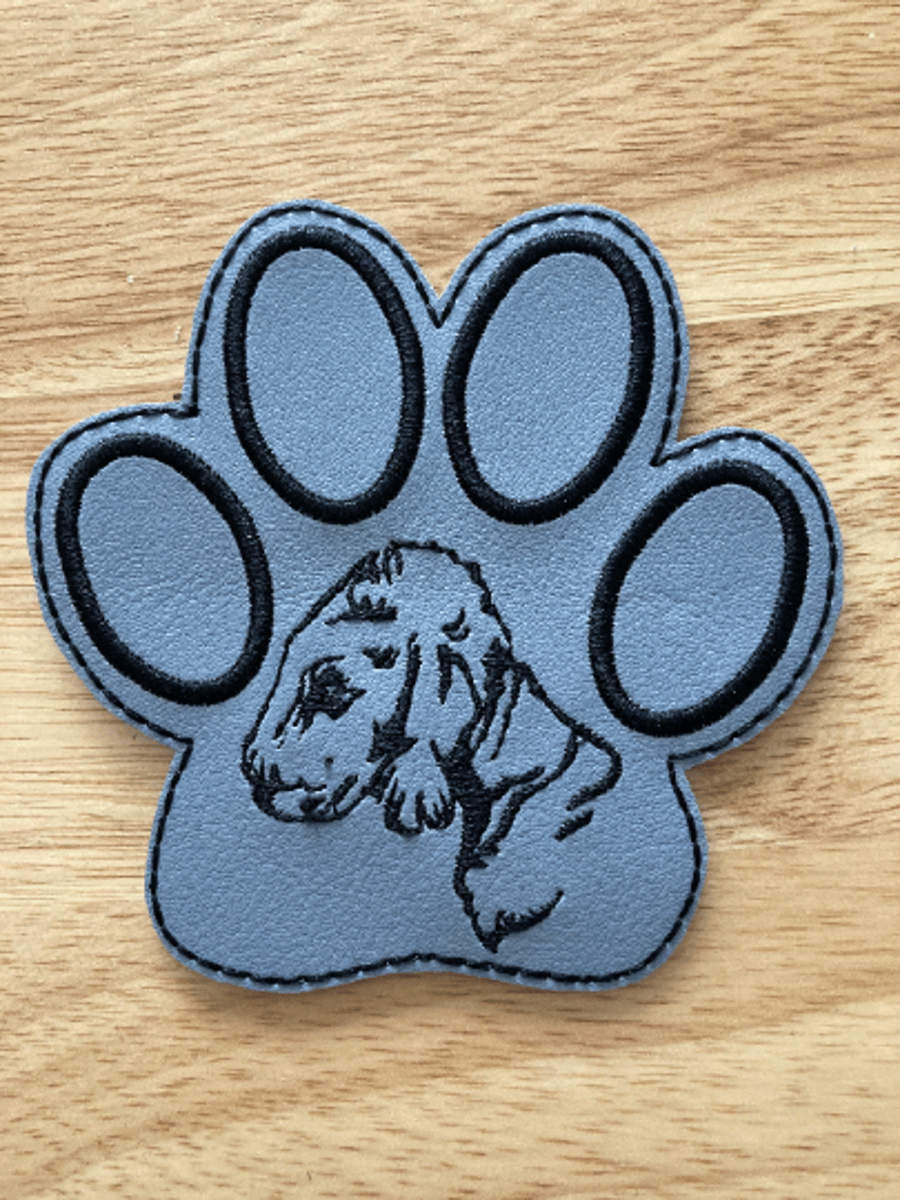 1002   Bedlington Terrier paw print coaster