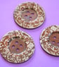 Giant Wooden Buttons 60mm Natural Brown Button Huge Large Floral (G1) - Image 2