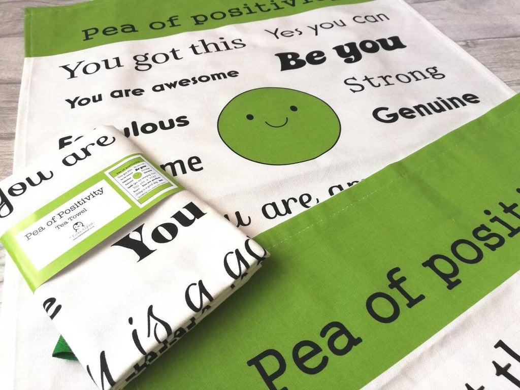 Pea of Positivity Tea Towel 100% Cotton