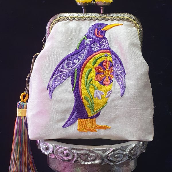Flower Power Penguin Coin Purse 