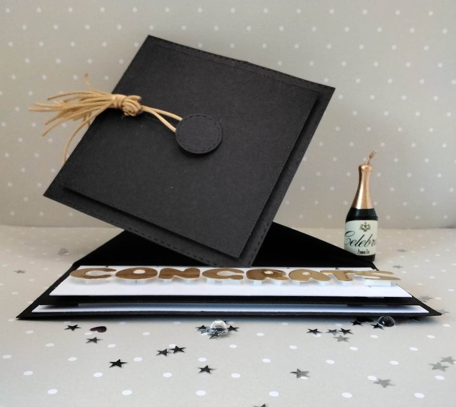 Hand-made, unique, luxury Graduation, Exam card