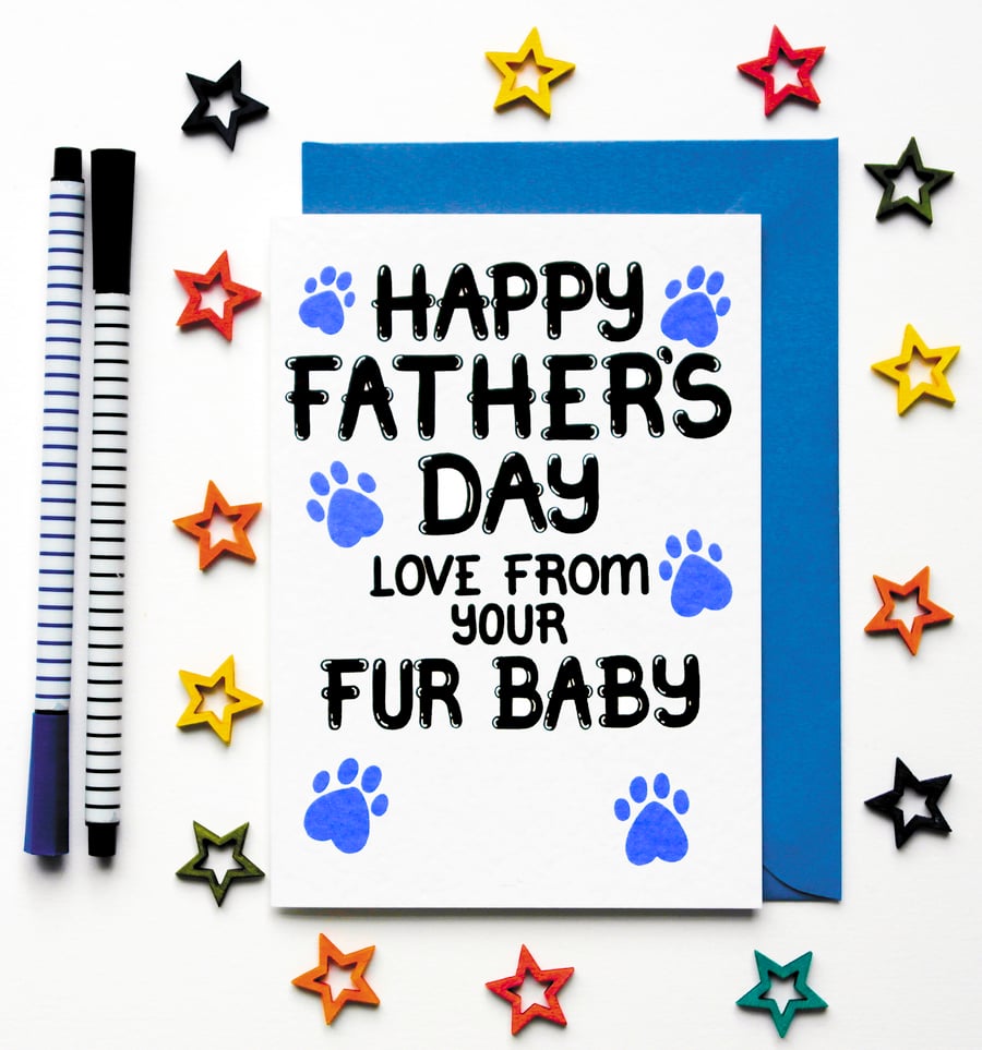 Father's Day Card From Fur Baby, Dog, Cat, Rabbit For Pet Owner