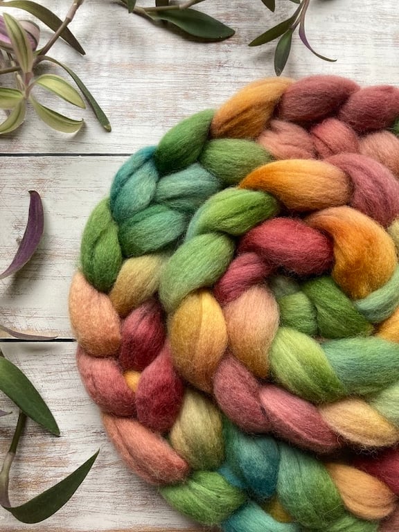 Kent Romney Spinning fibre 100g Christmas Pippin