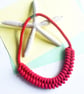 Hot Pink necklace, Knotted statement necklace, Sustainable boho necklace - Image 2