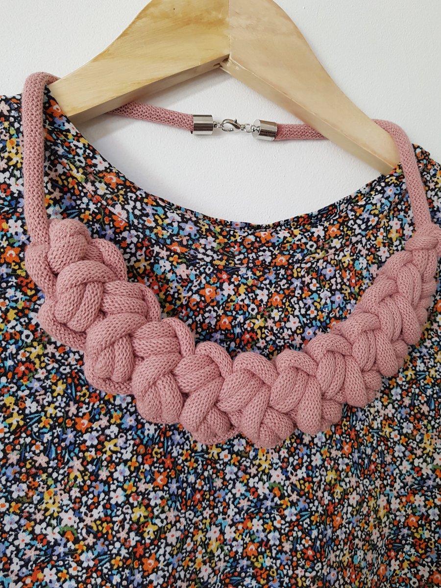 Chunky Crochet Necklace, 13 Colours, Sustainable, Recycled, Statement