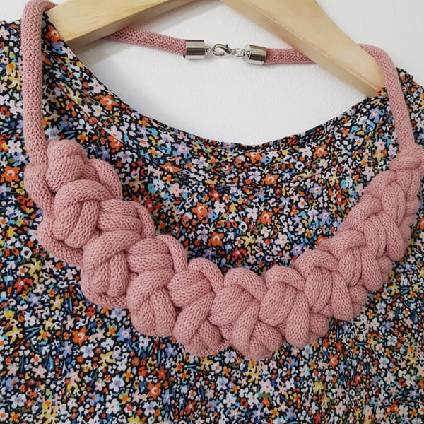 Chunky Crochet Necklace, 13 Colours, Sustainable, Recycled, Statement