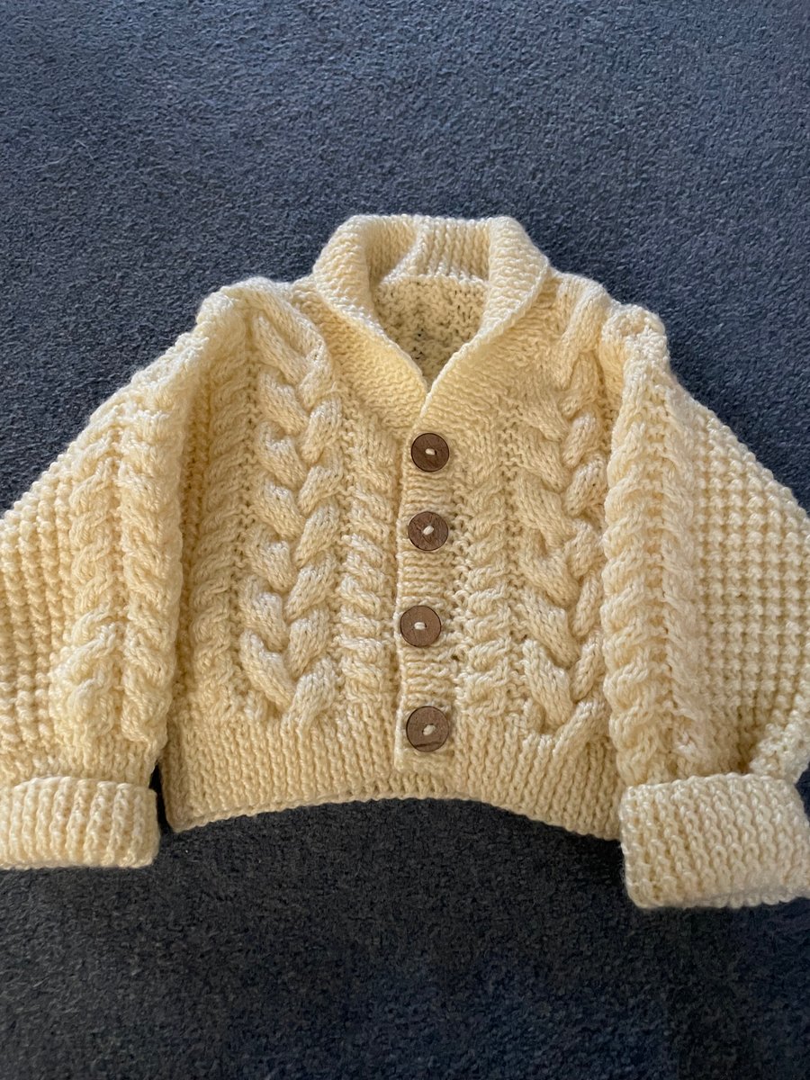 Child’s cream aran cardigan 