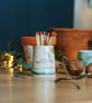 Ceramic handmade striker pot - complete with match sticks - Hare design