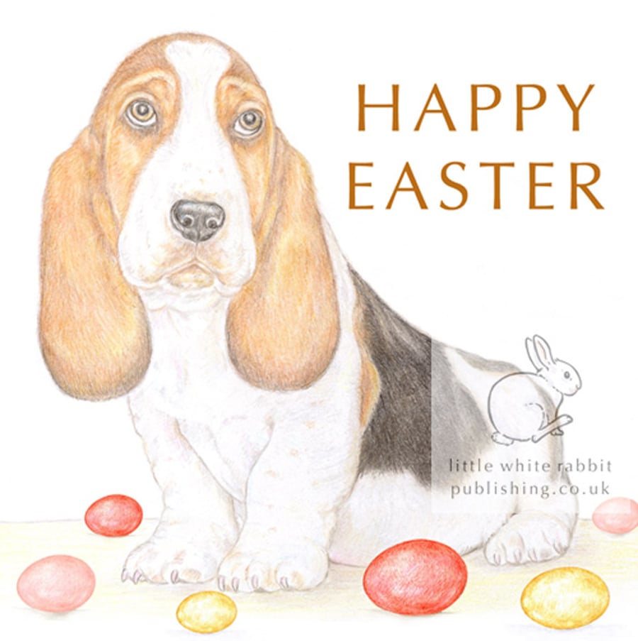 Howard the Basset Hound - Easter Card