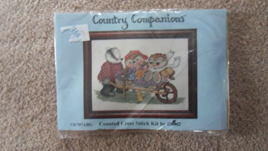 Country Companions Cross stitch kit, A Barrow load of fun