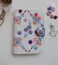 Sewing needle case reclaimed embroidery with lace
