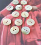 15mm AGOYA Natural Pearl Buttons THICK QUALITY x 6