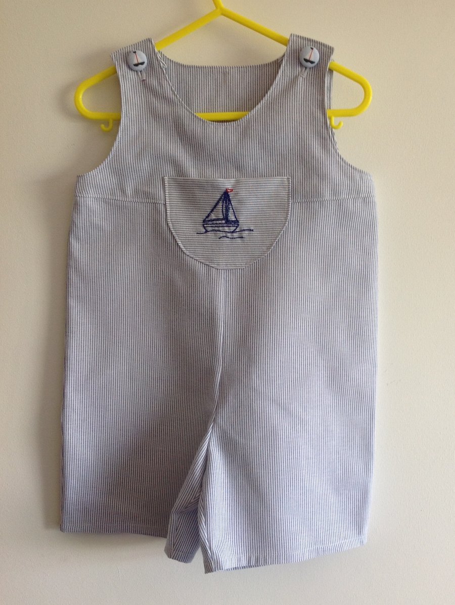 Cute Short Blue Dungarees Age 1