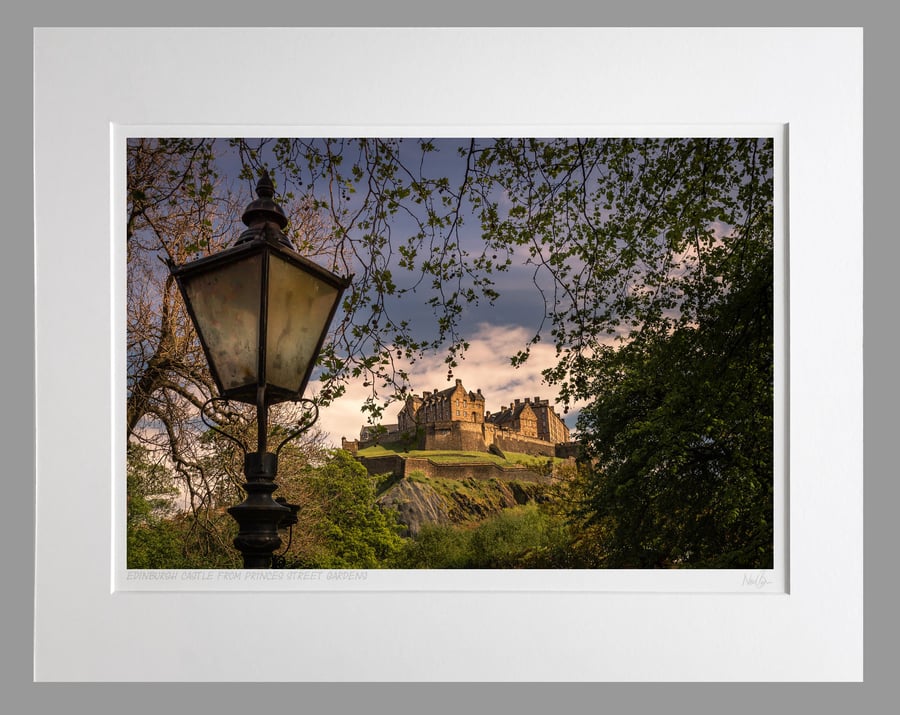 Edinburgh Castle from Princes Street Gardens - A3 (50x40cm) Unframed Print