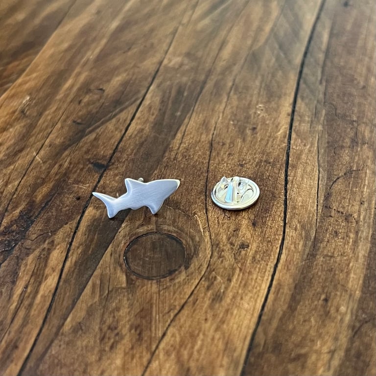 Great White Shark Pin - Sterling Silver, Handmade
