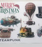 Steampunk - Merry Christmas or Seasons Greetings 5x7in Card