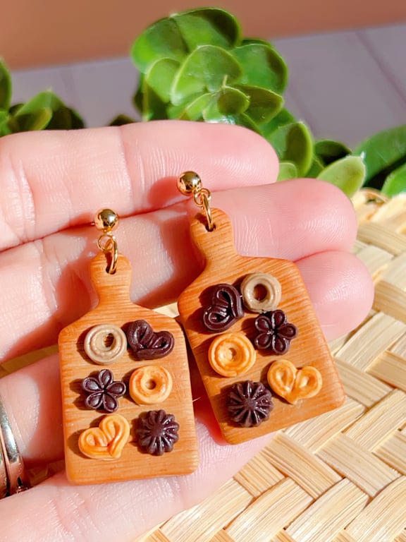 Realistic Jammy Dodger Earrings, Funny British Biscuit Jewelry, Cute Foodie Gift