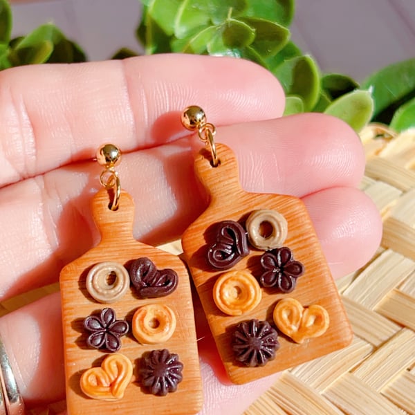 Realistic Jammy Dodger Earrings, Funny British Biscuit Jewelry, Cute Foodie Gift