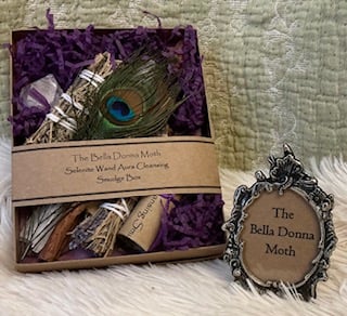 Selenite Wand Aura Cleansing Smudge Box