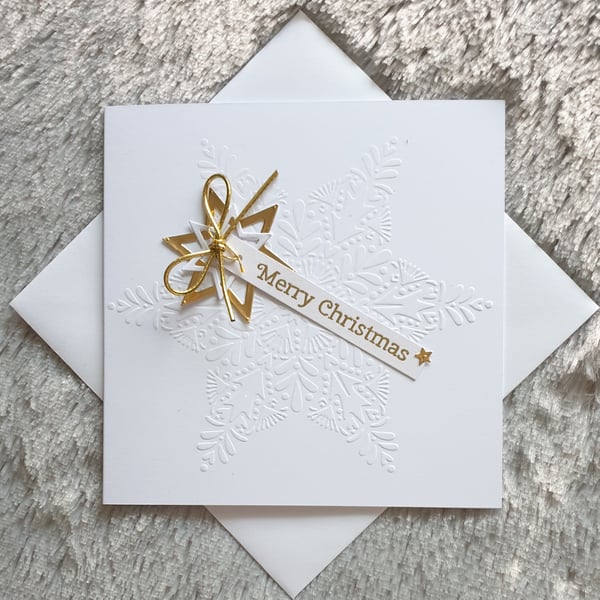 Christmas Card - white & Gold 