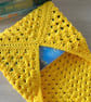 Granny Square Book Sleeve - Book Wrap -  Bright Yellow Crocheted Book Sleeve