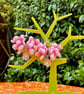 BLUSH PINK FLORAL EARRINGS silk flowers SAKURA BLOSSOM - Image 6