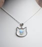 Holographic Cat Pendant Necklace, Cat Lover Gift - Image 1