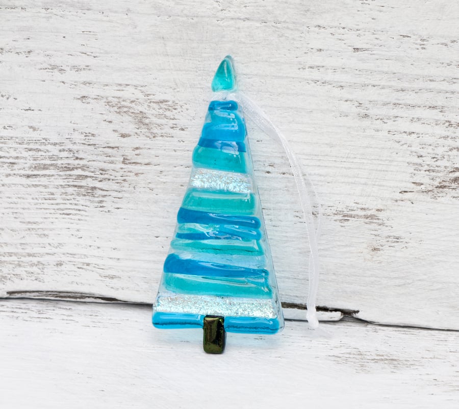Fused Glass Christmas Tree - Turquoise