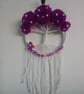 Purple pom pom Tree of life with mini flowers