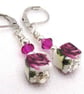 Ceramic Cube and Crystal Earrings - Image 2