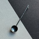 Oxidised silver SINGLE statement earring. Spoon earring 