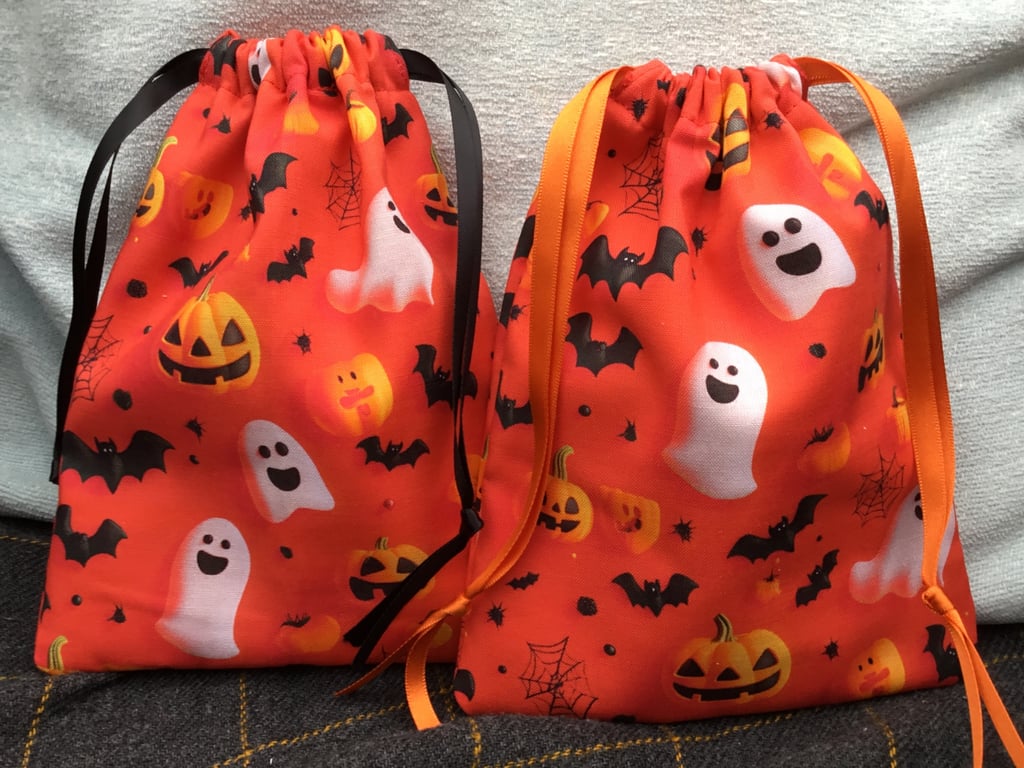 Halloween themed fabric pouch drawstring bag