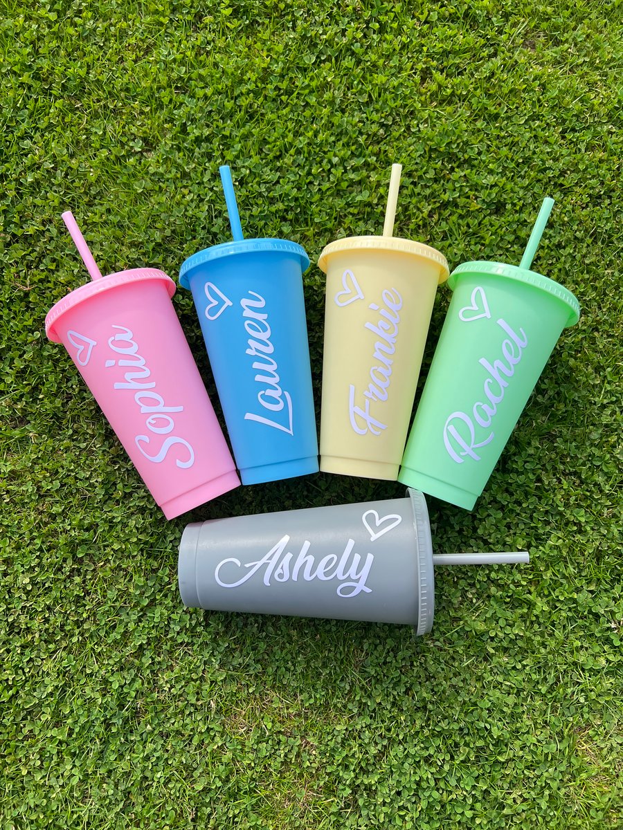 Personalised 24oz pastel reusable cold cup 