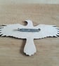 Pyrography crow wooden brooch - Image 4