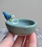 Very small ring dish with blue tit - Image 2