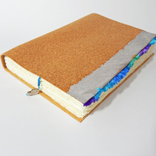 Seashore Sketchbook, Journal. A5 with Hand Made Paper Pages. Gifts for Artists. 