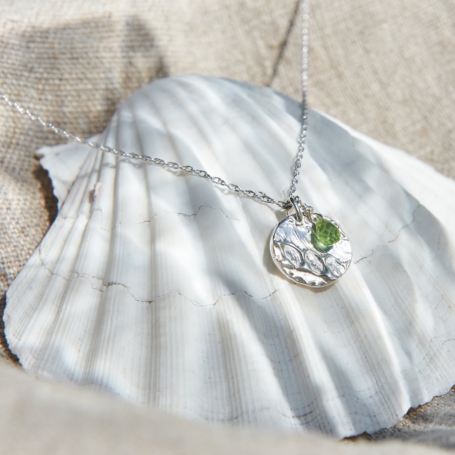 Birthstone Silver Gemstone Necklace