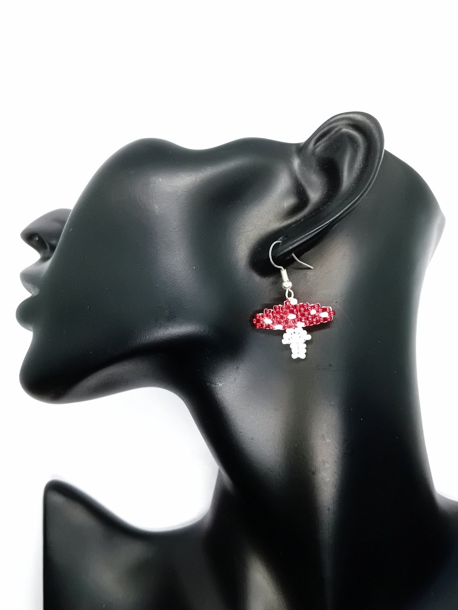 Fairy toadstool magic mushroom earrings