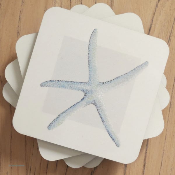 Starfish design coaster cream and neutral tones beach house coastal collection