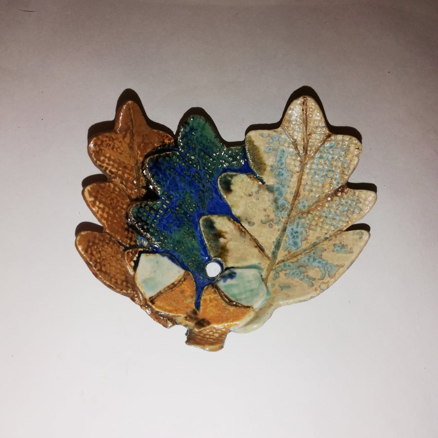 Oak leaf and acorn ceramic small dishes